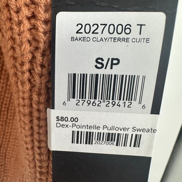 Black Tape_ Baked Clay Pointelle Pullover V-Neck Sweater Small - Picture 6 of 9